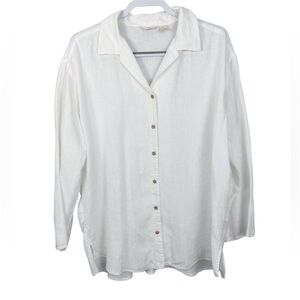 J.Jill White LinenTunic Shirt Vintage